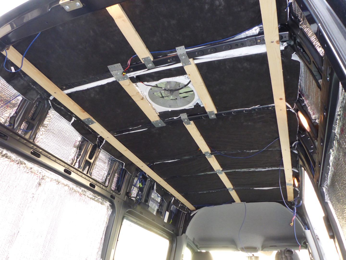 Sprinter Van Ceiling Install White Clean And Simple