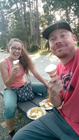 Old Faithful was kinda lame. Let's eat some ice cream and pretzels.