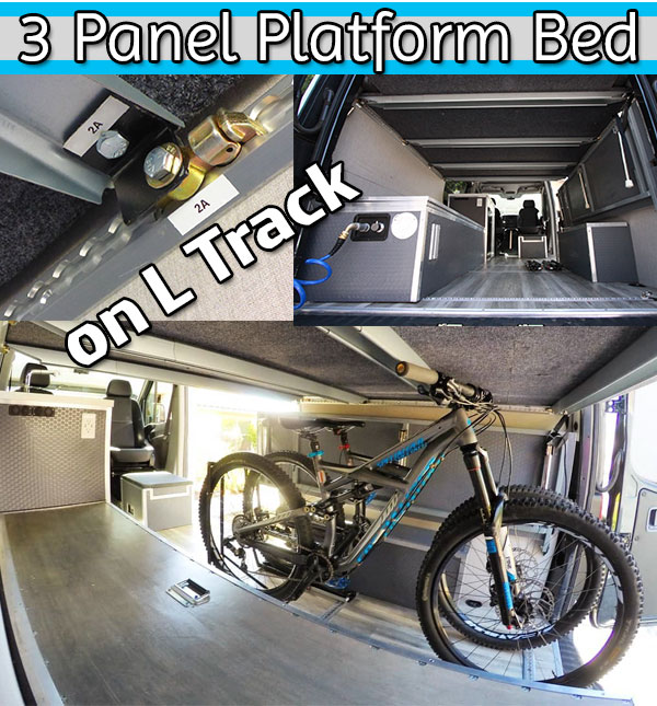 Sprinter Van DIY 3 Panel Platform Bed on L Track Live Like Pete